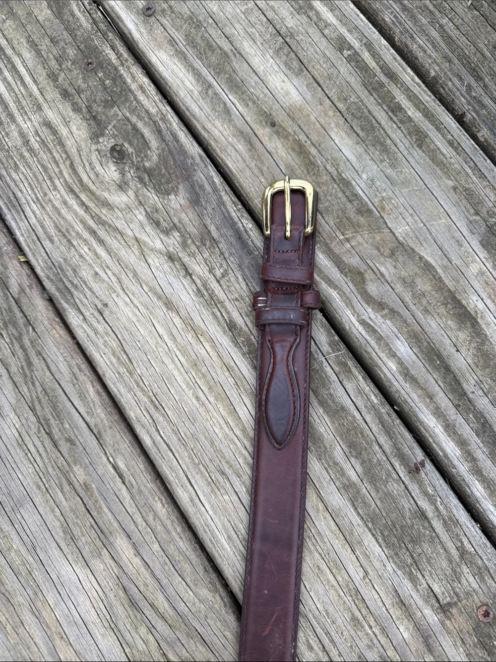 Brighton Dark Brown Leather Belt with Brass Double Buckle